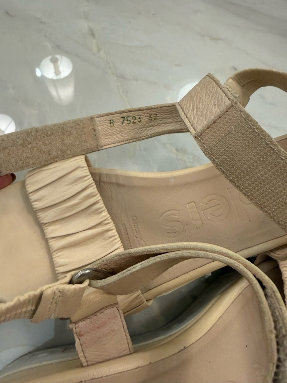 Neutral Ruched Platform Wedge Sandals - Picture 5 of 5